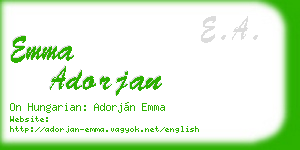 emma adorjan business card