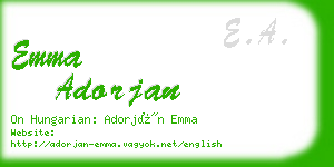emma adorjan business card